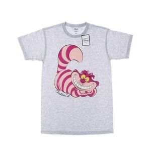 Alice In Wonderland Mens Cheshire Cat Cotton T-Shirt / Heather Grey